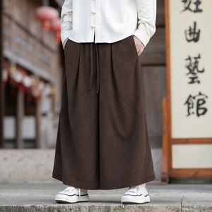 灯芯绒休闲阔腿裤纯色长裤电商A100-K8899-P55图片