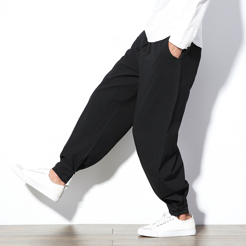 灯笼束脚裤中国风民族风加大码休闲裤3钱塘4018-K3607-P50，男装休闲裤，电商A100