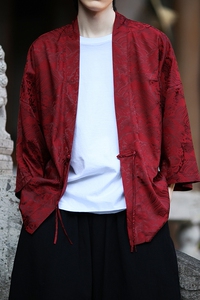 风龙纹冰丝汉服开衫外套古风禅服居士服道袍披风A100-721-P40图片
