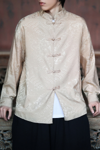 风新中式压花龙纹汉服长袖衬衫A100-C312-P65图片