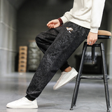 风刺绣小脚裤钱1塘4018，男装休闲裤，电商A100