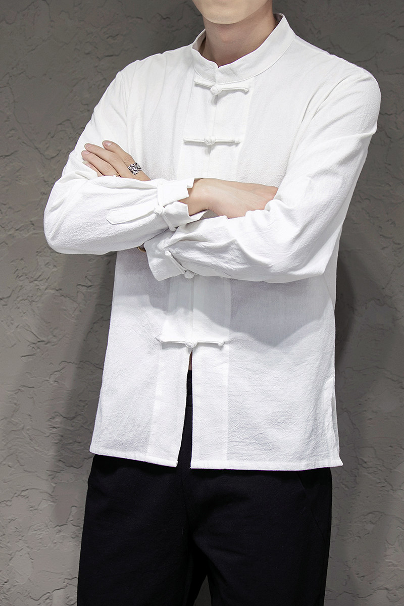 全棉风盘扣衬衫纯色打底电商A100-C610-P50特,男装衬衫,电商A100
