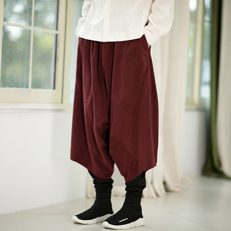 灯芯绒双层保暖大码休闲裤纯色百搭风长裤电商A100-K8001-P65，男装棉衣，电商A100