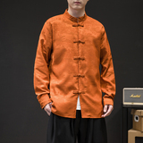 风长袖加厚盘扣休闲暗纹清明上河图纯色衬衫电商A100-C18-P68，男装衬衫，电商A100