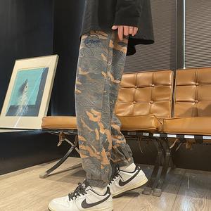 风新中式印花大码麂皮绒休闲裤电商A100-K135-P50图片
