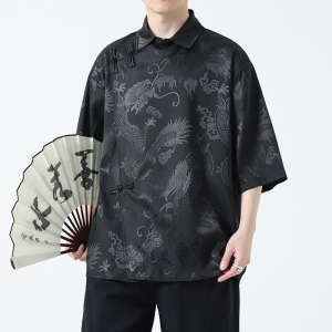 新中式风盘扣衬衫薄款冰丝高级感唐装汉服电商A100-227-P65