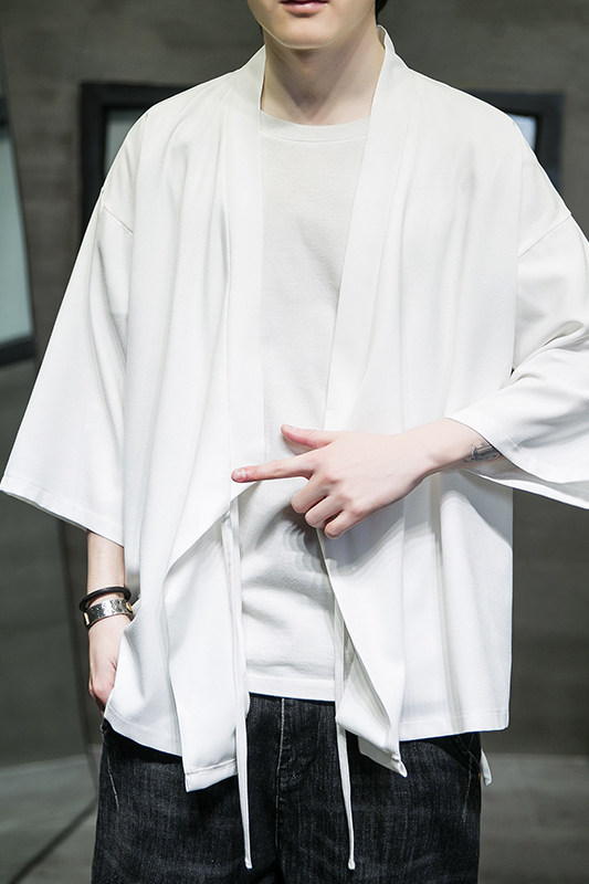 夏风日系风纯色休闲汉服开衫加大加宽加码电商A100-Y116-P55,男装民族服装,电商A100
