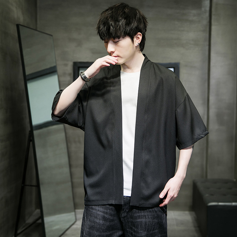 改良汉服男春夏季风男装道袍宽松大码开衫A100-Y113-P45,男装民族服装,电商A100
