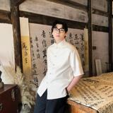 风新中式盘口休闲衬衫水波纹电商A100-C238-P65，男装衬衫，电商A100