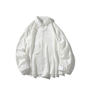 新中式风衬衫男士长袖唐装汉服改良盘扣衬衣电商A100-262-P65图片