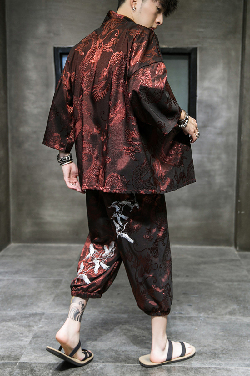 防晒服开衫龙纹暗纹套装钱1塘880+2088套装-P75（限98,男装休闲套装,电商A100