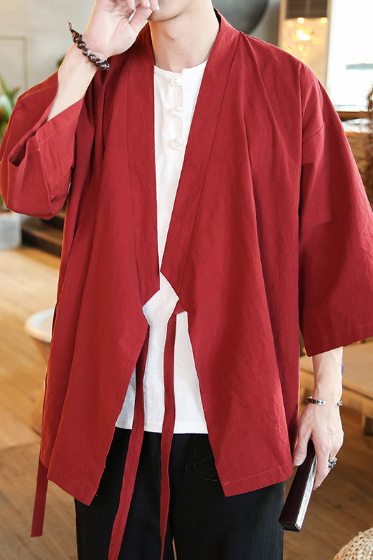 风纯色汉服开衫道袍DSA100-906-P50,男装民族服装,电商A100