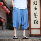 牛仔天丝面料丝光轻滑夏季七分阔腿裤纯色百搭A100-3113-P45，男装休闲裤，电商A100