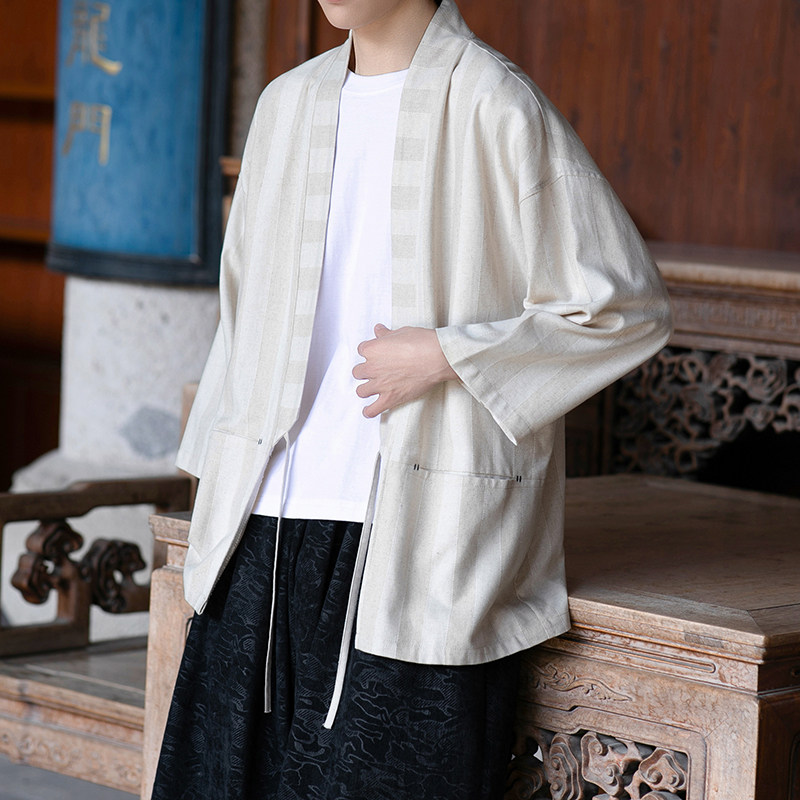 风开衫新中式棉麻男士七分袖电商A100-2805-P65,男装卫衣,电商A100