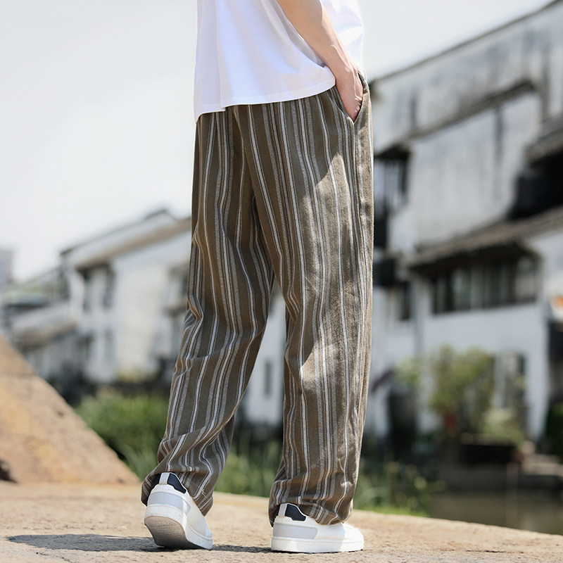麻棉森系新风休闲长裤电商A100-MK2531-P75,男装休闲裤,电商A100