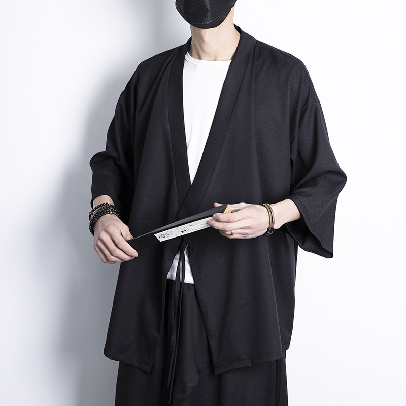 夏季风纯色休闲汉服开衫日系加大加宽加码电商A100-Y116-P55,男装民族服装,电商A100