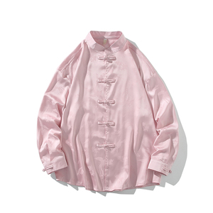 风新中式压花凤凰汉服长袖盘扣衬衫A100-C331-P65图片