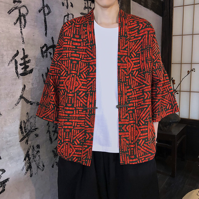 春夏新款民族风文艺时尚风开衫防晒衣电商A100-791-P40,男装民族服装,电商A100