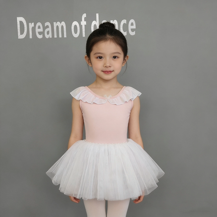 新款夏季无袖幼儿中国舞女孩形体服跳舞衣裙儿童舞蹈服芭蕾练功装
