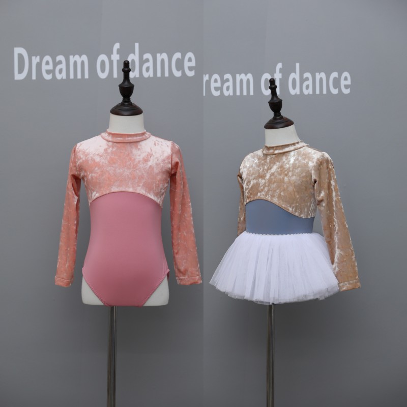 女童中国舞练功服长袖锦纶跳舞衣