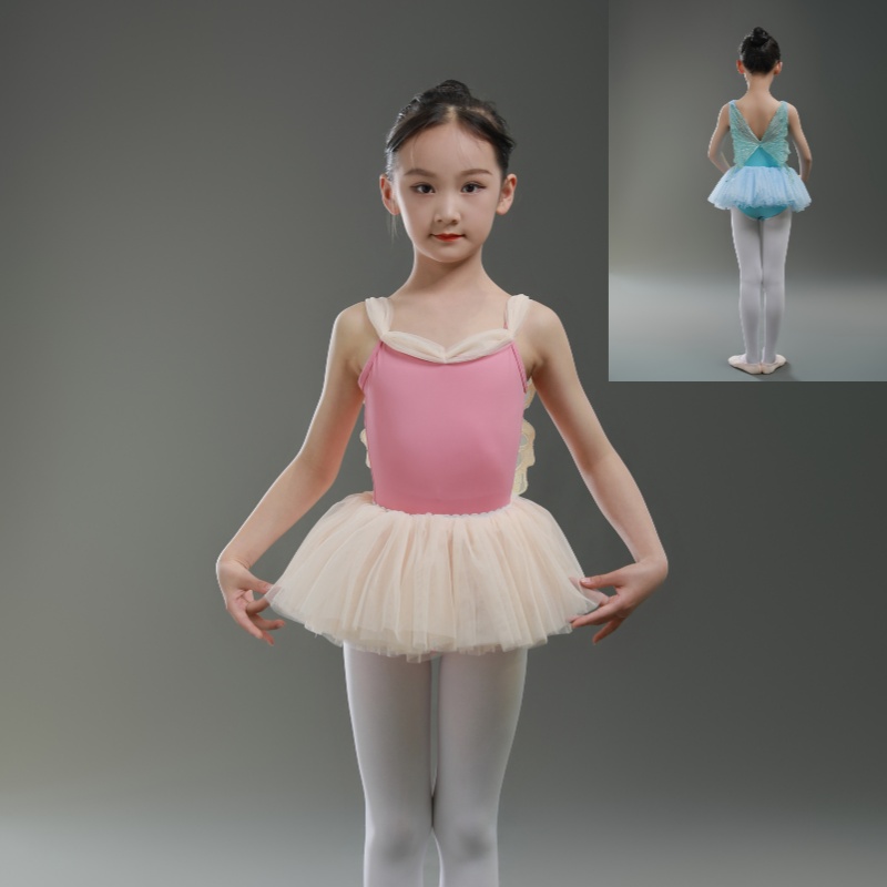 蝴蝶精灵芭蕾舞练功服女孩跳舞衣