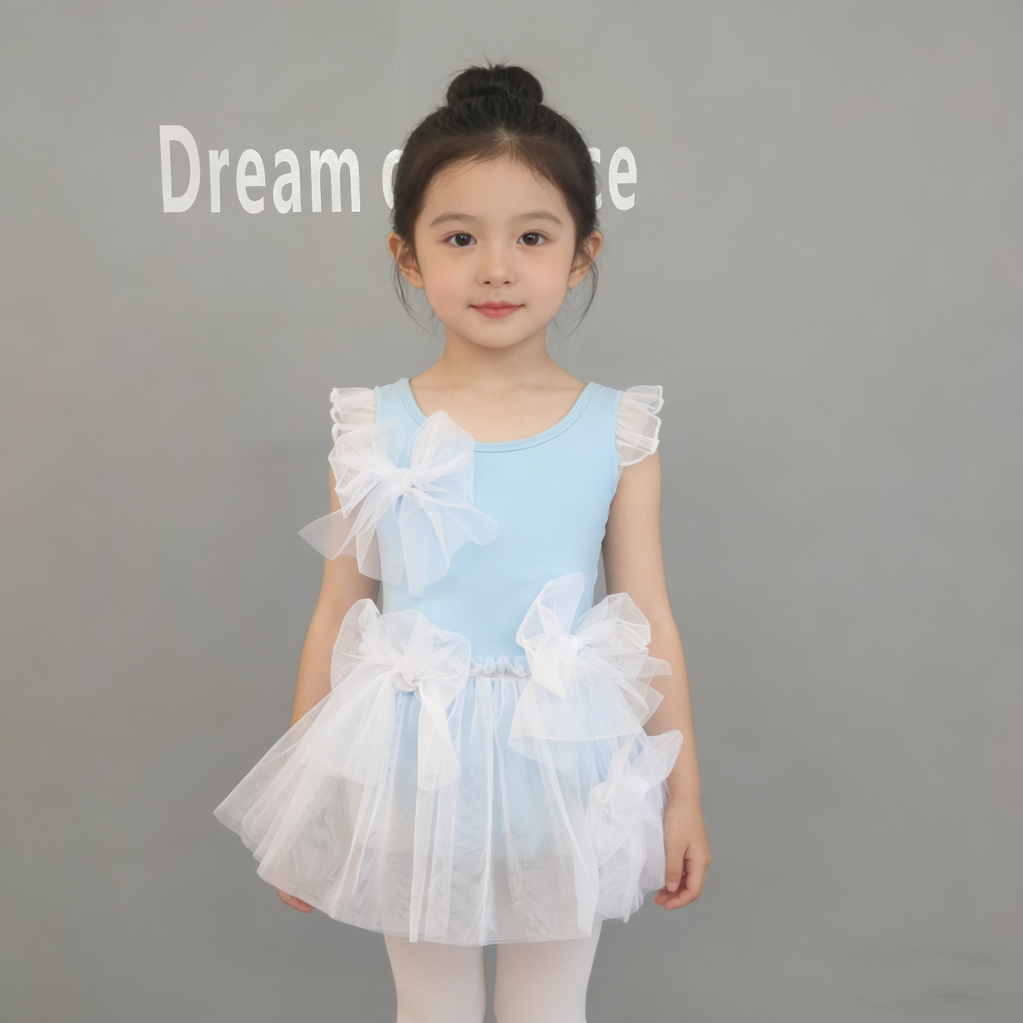 公主风无袖新款幼儿中国舞女孩形体服跳舞衣裙儿童芭蕾舞蹈练功装