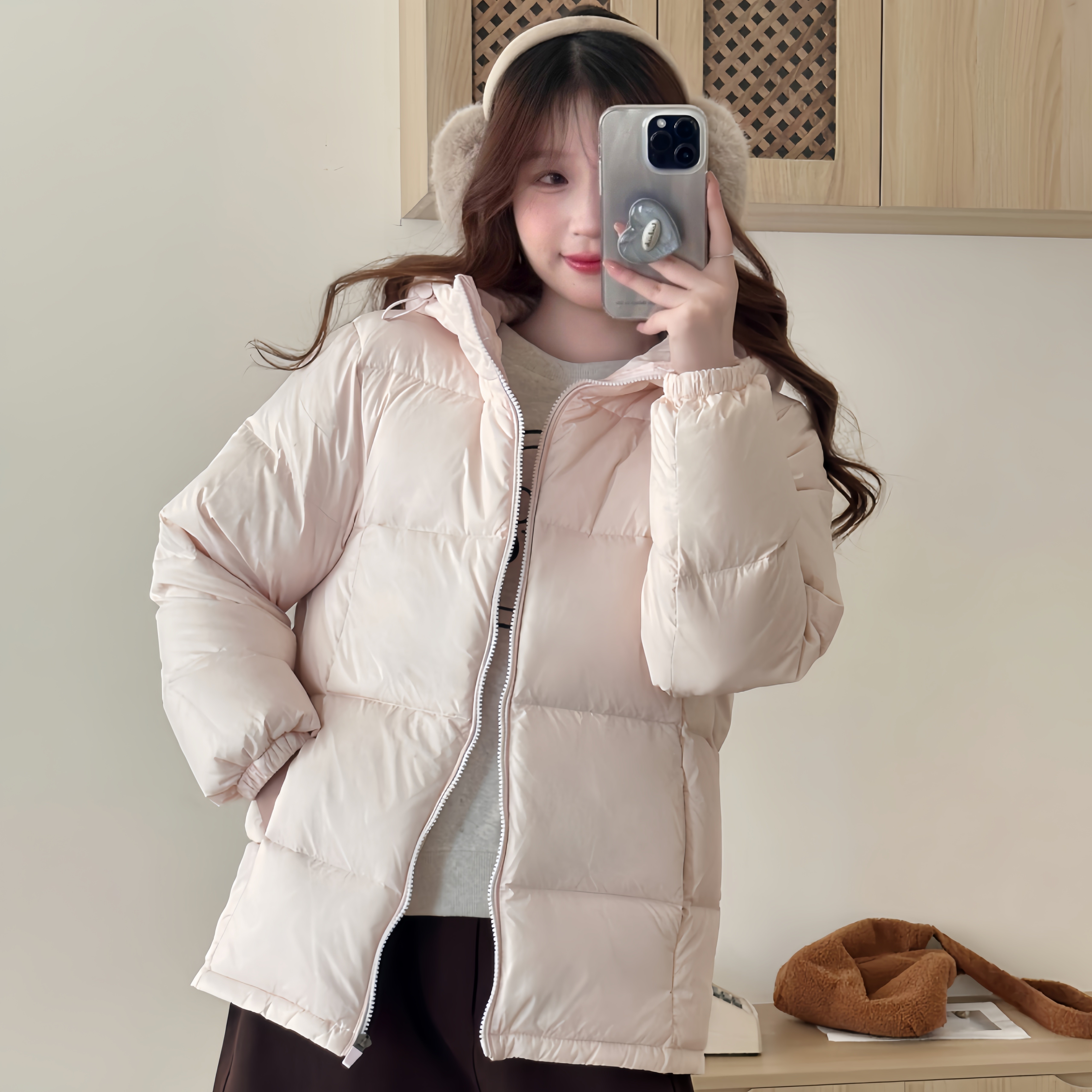 面包服白鸭绒加厚短款羽绒服女