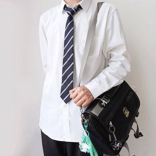 木村叔制服原创刺绣白色长袖衬衫