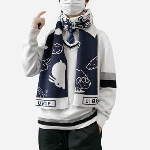 木村叔dk原创围巾冬季女生针织毛线学生jk少女可爱情侣款男生围脖