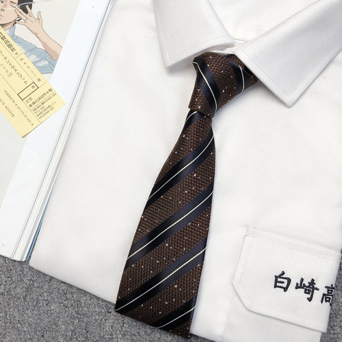 木村叔dk日系深棕色条纹领带学院风新款设计衬衫西服配饰手打领带