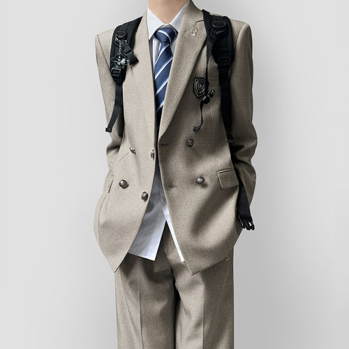 木村叔日系复古戗驳领西服套装