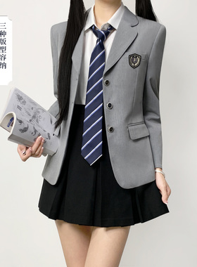 木村叔jk制服灰色西装外套女学院风日系原创标准版女学生校供制服