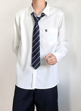 木村叔dk男装原创刺绣秋季衬衫男长袖日系制服正统学院风学生衬衣
