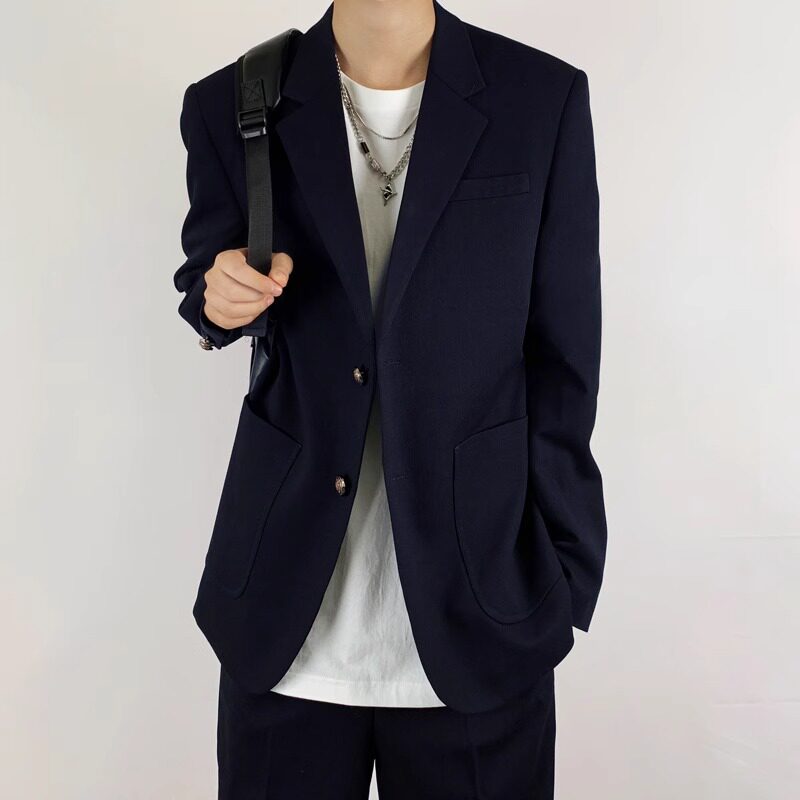 木村叔DK日系条纹男西装套装图片