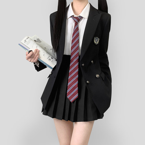 木村叔jk日系原创制服外套女生春秋季学院风女学生六粒扣西服套装