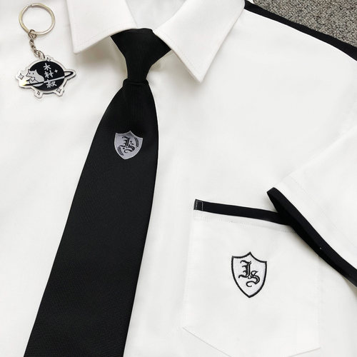 木村叔dk日系原创刺绣黑色领带男生学院风校供感衬衫西服制服配饰