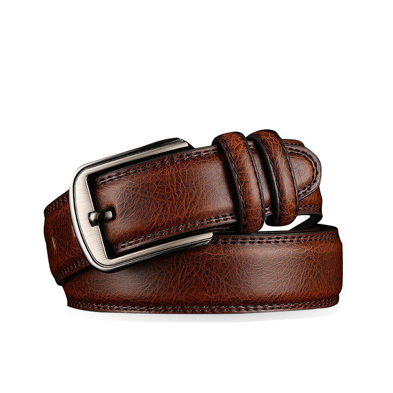 Uncle Kimura's dk belt is a pure cowhide black belt that goes well with boys, students and young people. It's a brown pin buckle genuine leather belt thumbnail 7