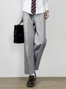 木村叔jk日系浅灰色西裤女生春秋季学院风原创校供西装女生制服裤