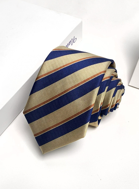 木村叔dk日系黄色条纹领带男生院风校供感西装衬衫情侣款手打领带