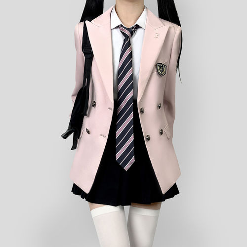 木村叔jk日系浅粉学院风西服外套