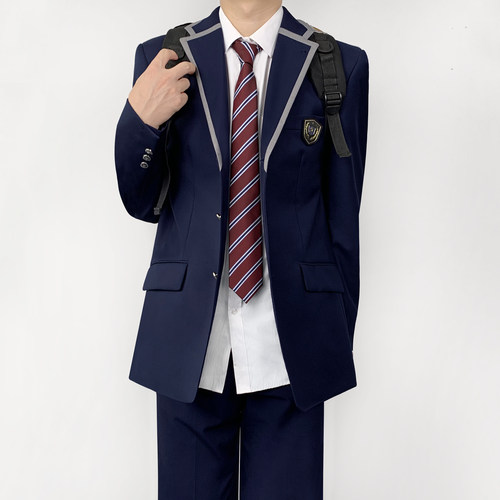 dk日系制服绀色西服外套男