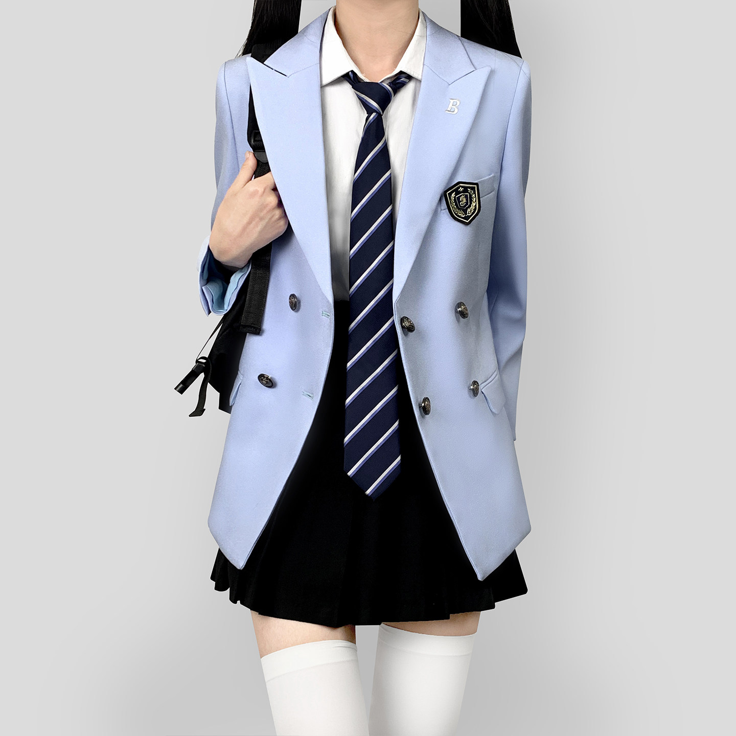 木村叔dk日系原创浅蓝色西服女生制服春秋季校供感大学生西装外套