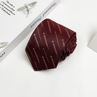 木村叔dk日系飞机图案深酒红手打领带男生学院风原创小众衬衫领带