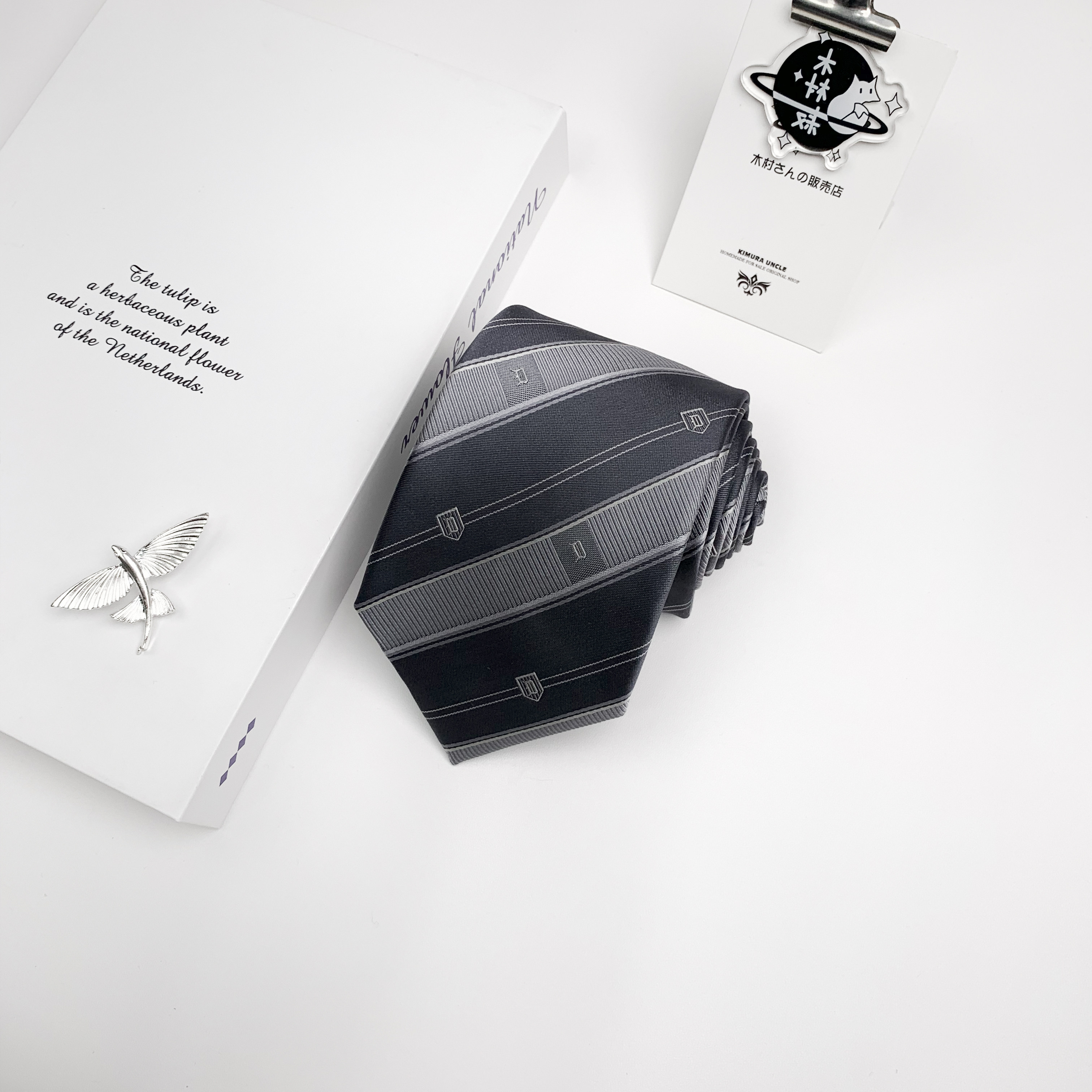 木村叔dk日系原设计创刺绣灰色领带男生衬衫西装配饰手打条纹领带,服饰配件/皮带/帽子/围巾,领带,淘宝优惠券,粉丝福利购,淘宝优惠卷