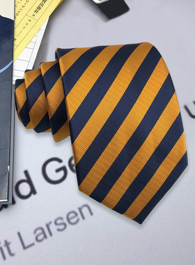 木村叔dk日系赤金手打条纹金黄色领带男生西服衬衫青少年学生领带