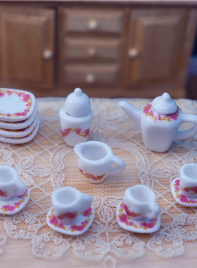 微缩食玩配件中国风瓷器娃娃屋