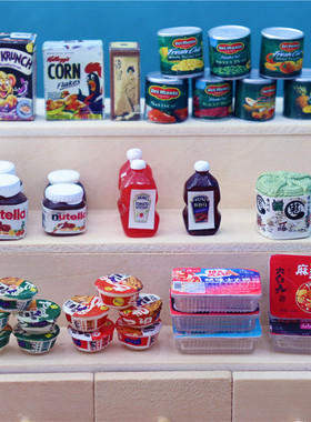 112娃娃屋微缩超市场景果酱模型