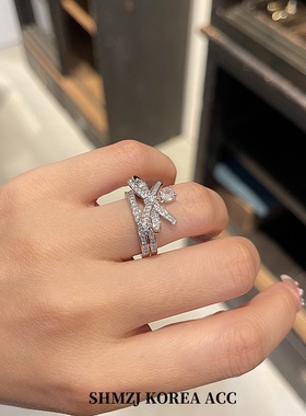 小众设计感蝴蝶结戒指开口戒时尚