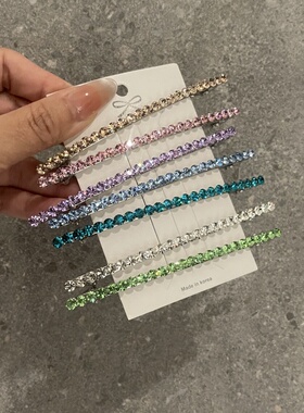 细长水钻边夹刘海夹弹簧夹发夹
