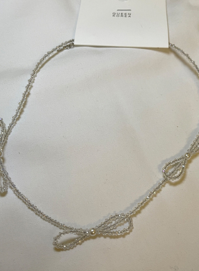 bling波光粼粼项链女锁骨链璀璨亮闪闪设计师高级感蝴蝶结项链